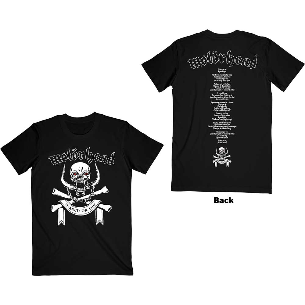 MOTORHEAD Attractive T-Shirt, March or Die Lyrics