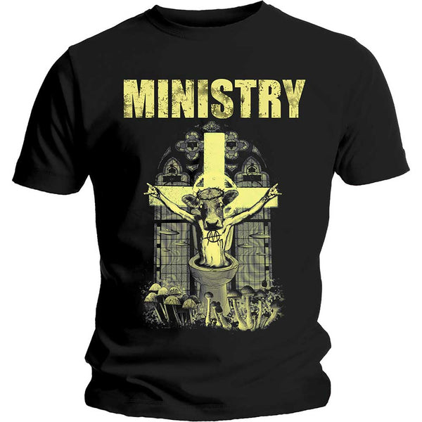 MINISTRY Attractive T-Shirt, Holy Cow Block Letters