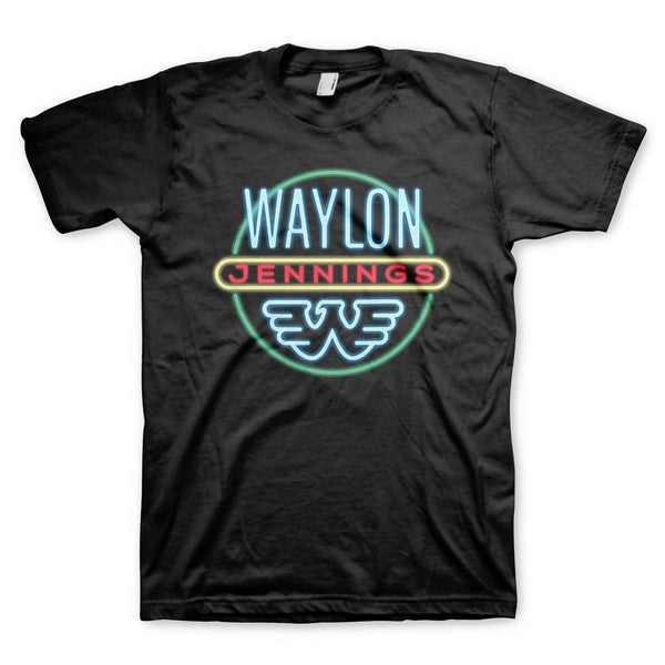 WAYLON JENNINGS Powerful T-Shirt, Neon Logo