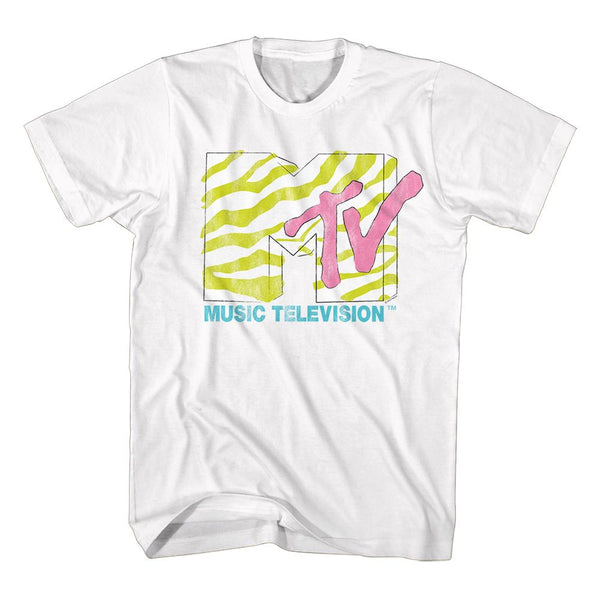 MTV Eye-Catching T-Shirt, Neon Zebra Logo