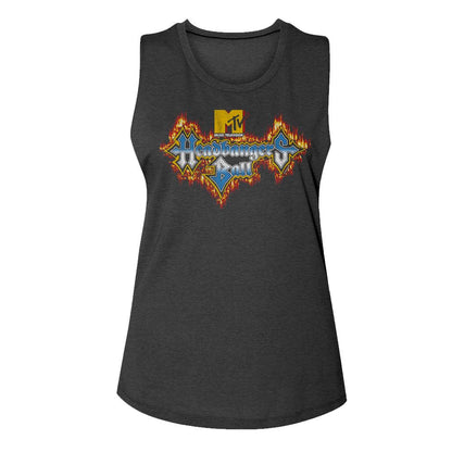 MTV Eye-Catching MUSCLE Tank Top, Headbangers Fire Logo