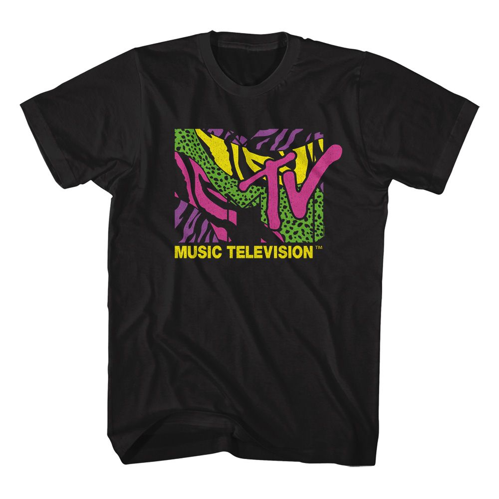 MTV Eye-Catching T-Shirt, Leopard And Zebra Print Logo