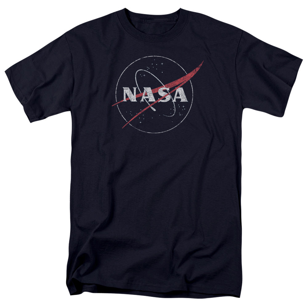 Black t-shirt with NASA logo on a white background