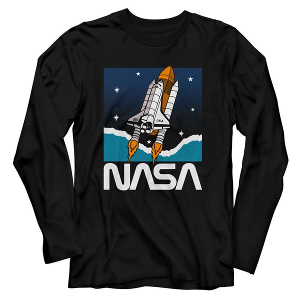 NASA Long Sleeve T-Shirt, Shuttle In Space