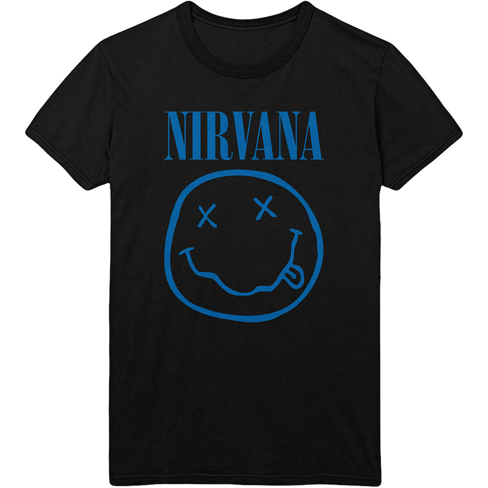 NIRVANA Attractive T-Shirt, Blue Happy Face