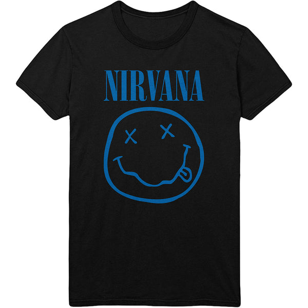 NIRVANA Attractive T-Shirt, Blue Happy Face
