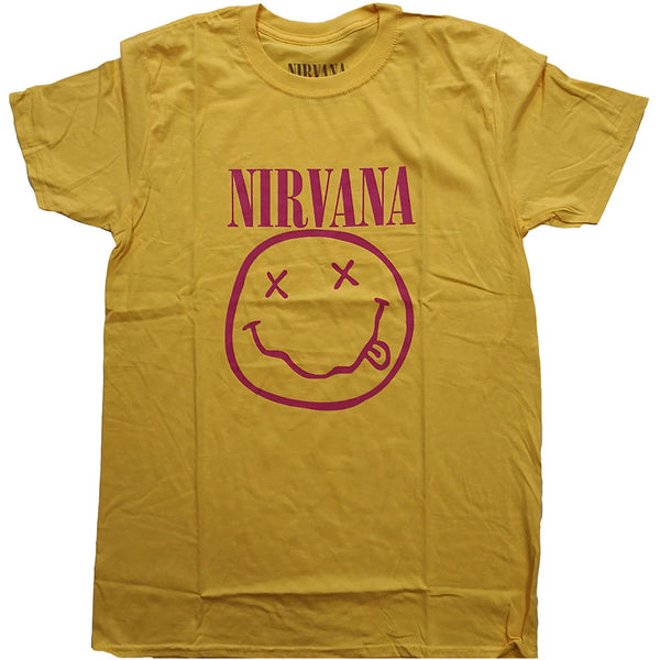 NIRVANA Attractive T-Shirt, Pink Happy Face
