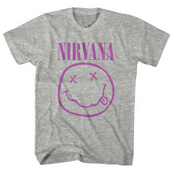 NIRVANA Attractive T-Shirt, Purple Happy Face