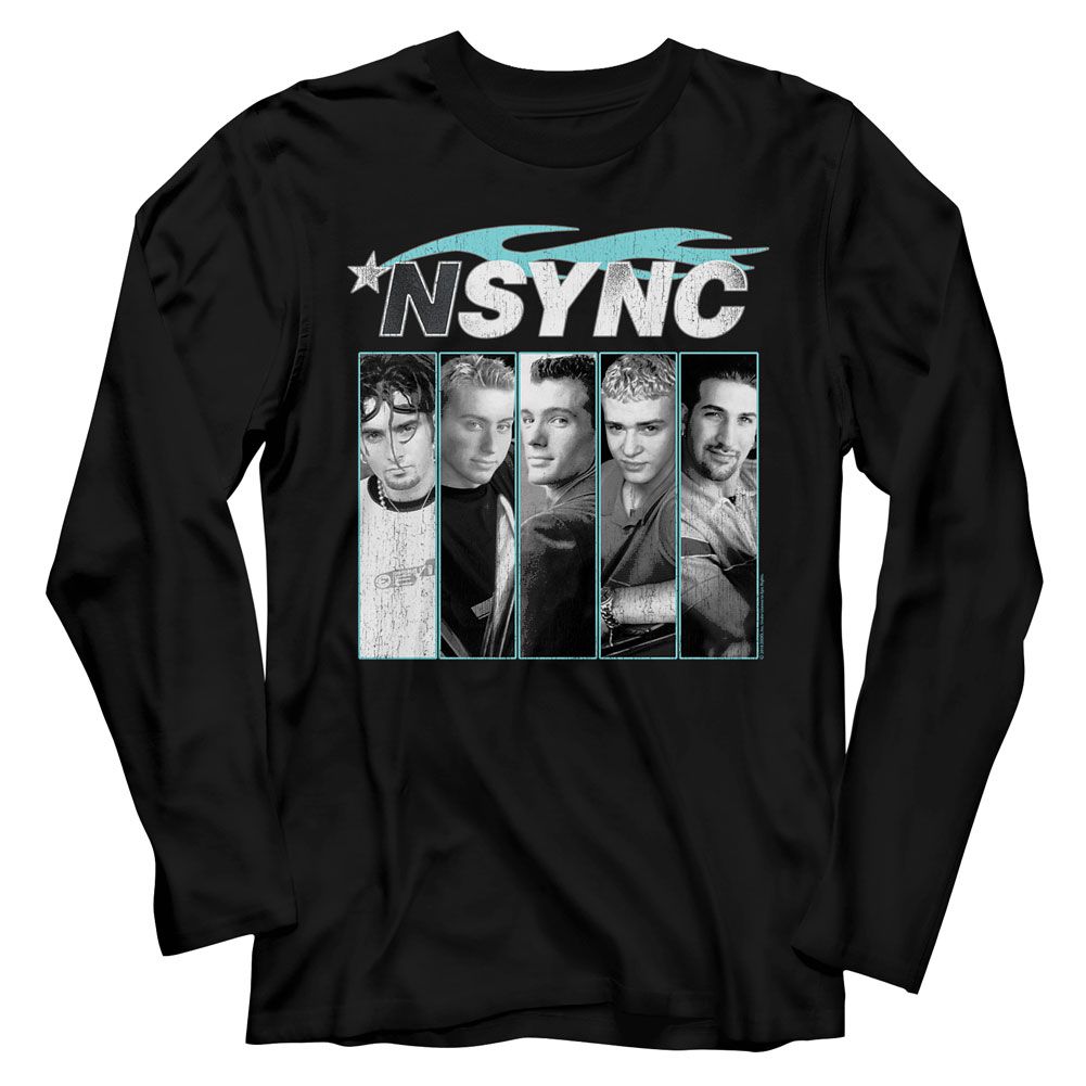 NSYNC Eye-Catching Long Sleeve T-Shirt, Blue Flame