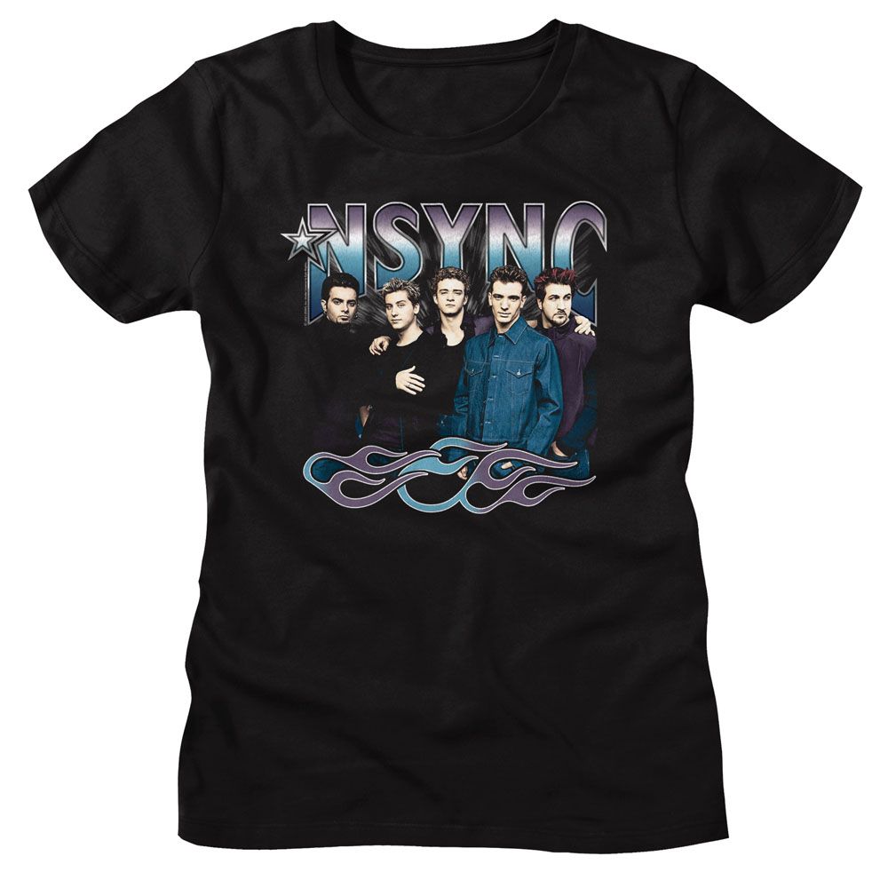 NSYNC Eye-Catching T-Shirt, Cool Tones And Flames