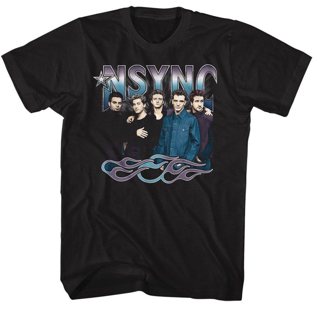 NSYNC Eye-Catching T-Shirt, Cool Tones And Flames – Authentic Band Merch