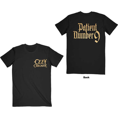 OZZY OSBOURNE Attractive T-Shirt, Patient No. 9 Gold Logo