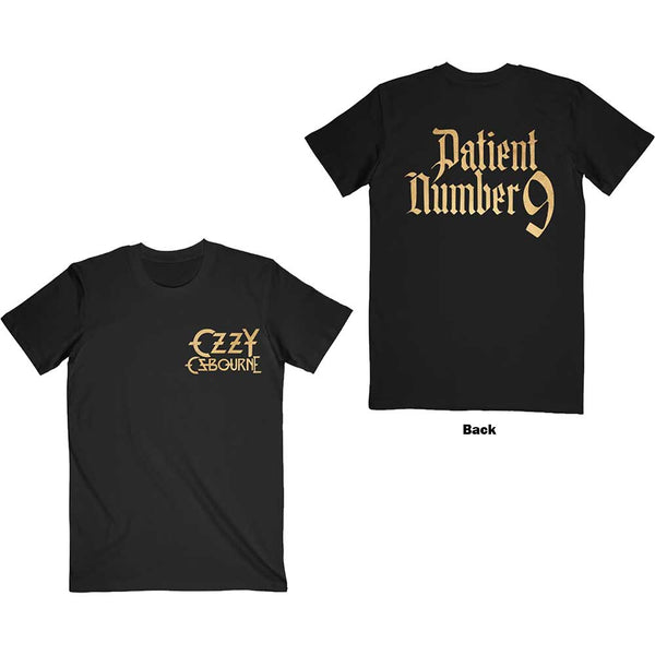 OZZY OSBOURNE Attractive T-Shirt, Patient No. 9 Gold Logo