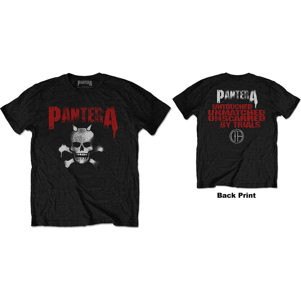 PANTERA Attractive T-Shirt, Horned Skull Stencil