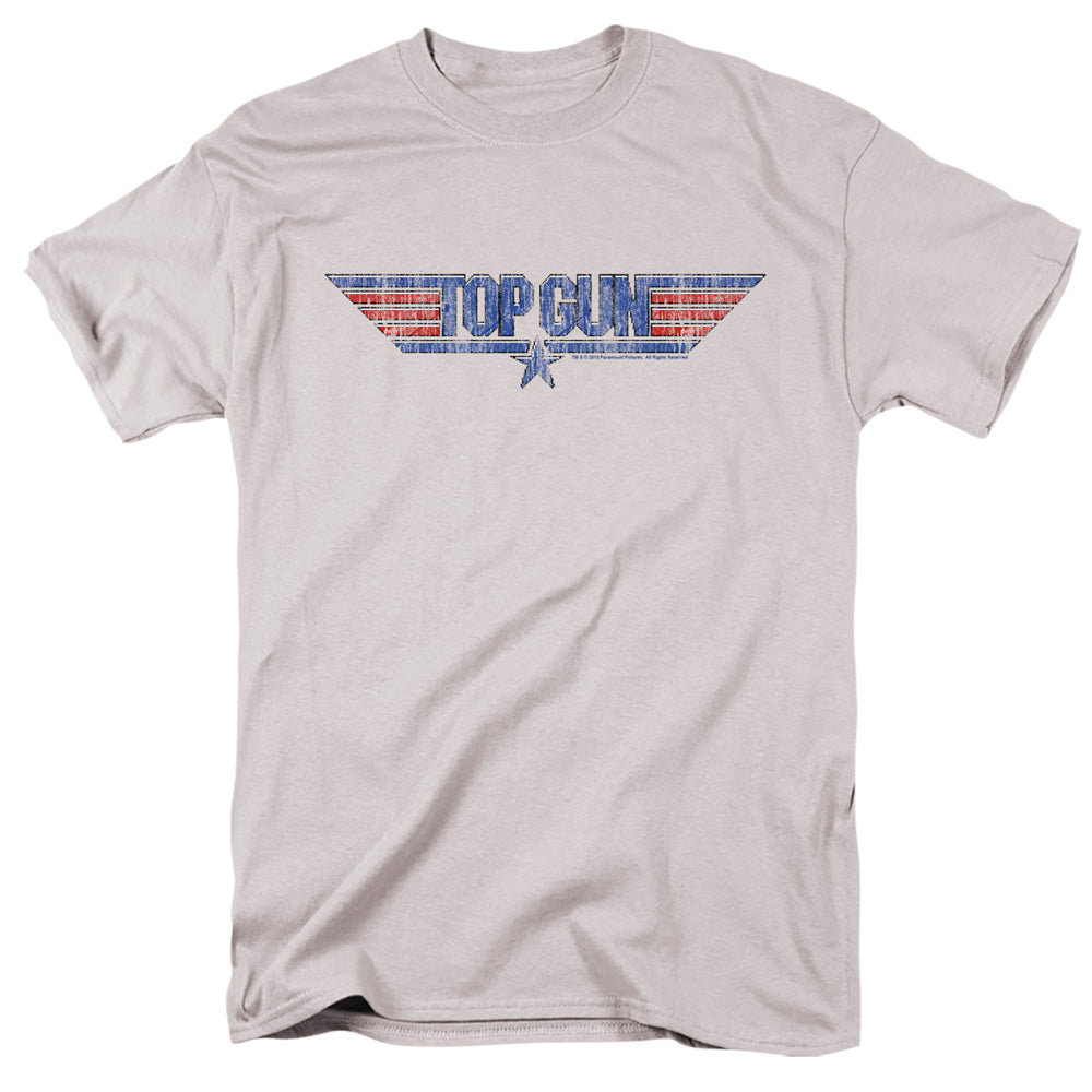 TOP GUN Brave T-Shirt, 8 Bit Logo Distressed