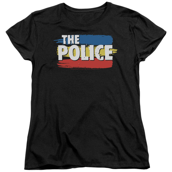 Women Exclusive THE POLICE Impressive T-Shirt, Stripes Logo