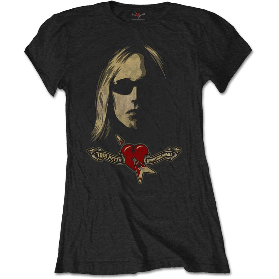 TOM PETTY &amp; THE HEARTBREAKERS Ladies T-Shirt, Shades &amp; Logo