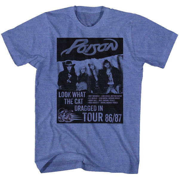 POISON Eye-Catching T-Shirt, Look What Tour 86-87 Blue