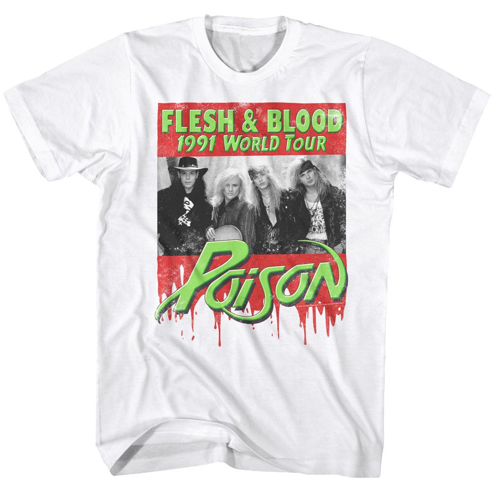 POISON Eye-Catching T-Shirt, Flesh &amp; Blood World Tour 1991