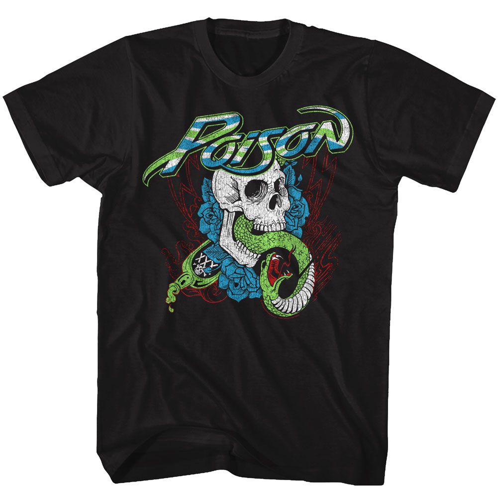 POISON Eye-Catching T-Shirt, Snake in Skull