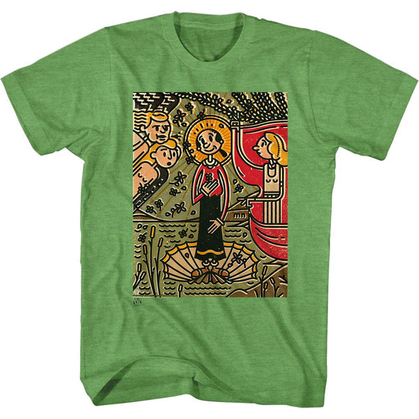 POPEYE Witty T-Shirt, Mosaic Olive