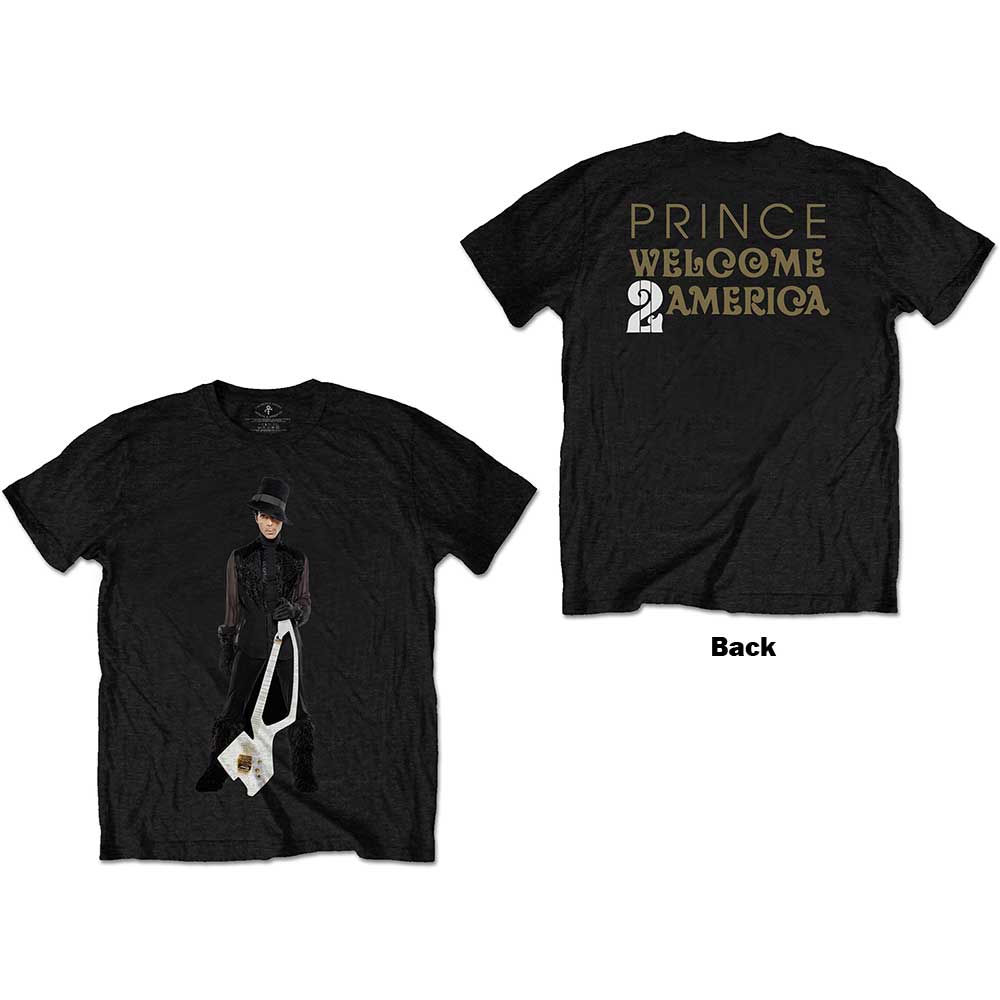 PRINCE Attractive T-Shirt, W2A White Guitar