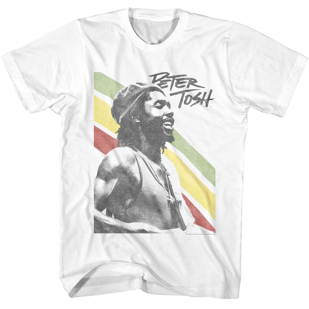 PETER TOSH Eye-Catching T-Shirt, Rasta Stripes