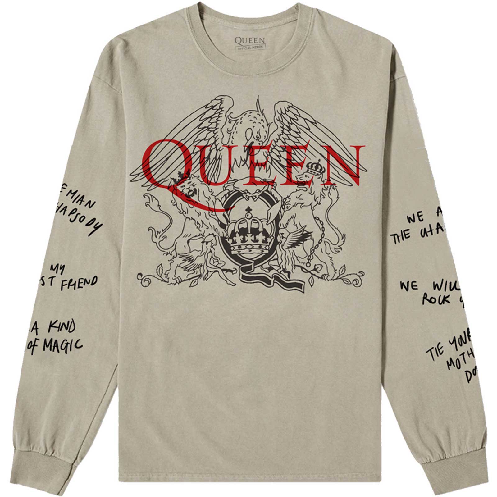 QUEEN Long Sleeve T-Shirt, Handwritten