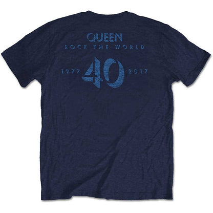 QUEEN Attractive T-Shirt, Back News Of The World 40th Vintage Logo