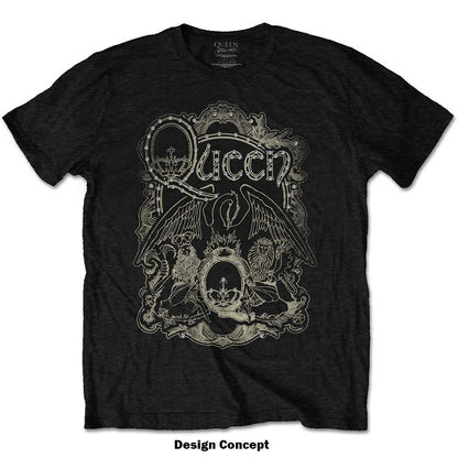 QUEEN Attractive T-Shirt, Ornate Crest