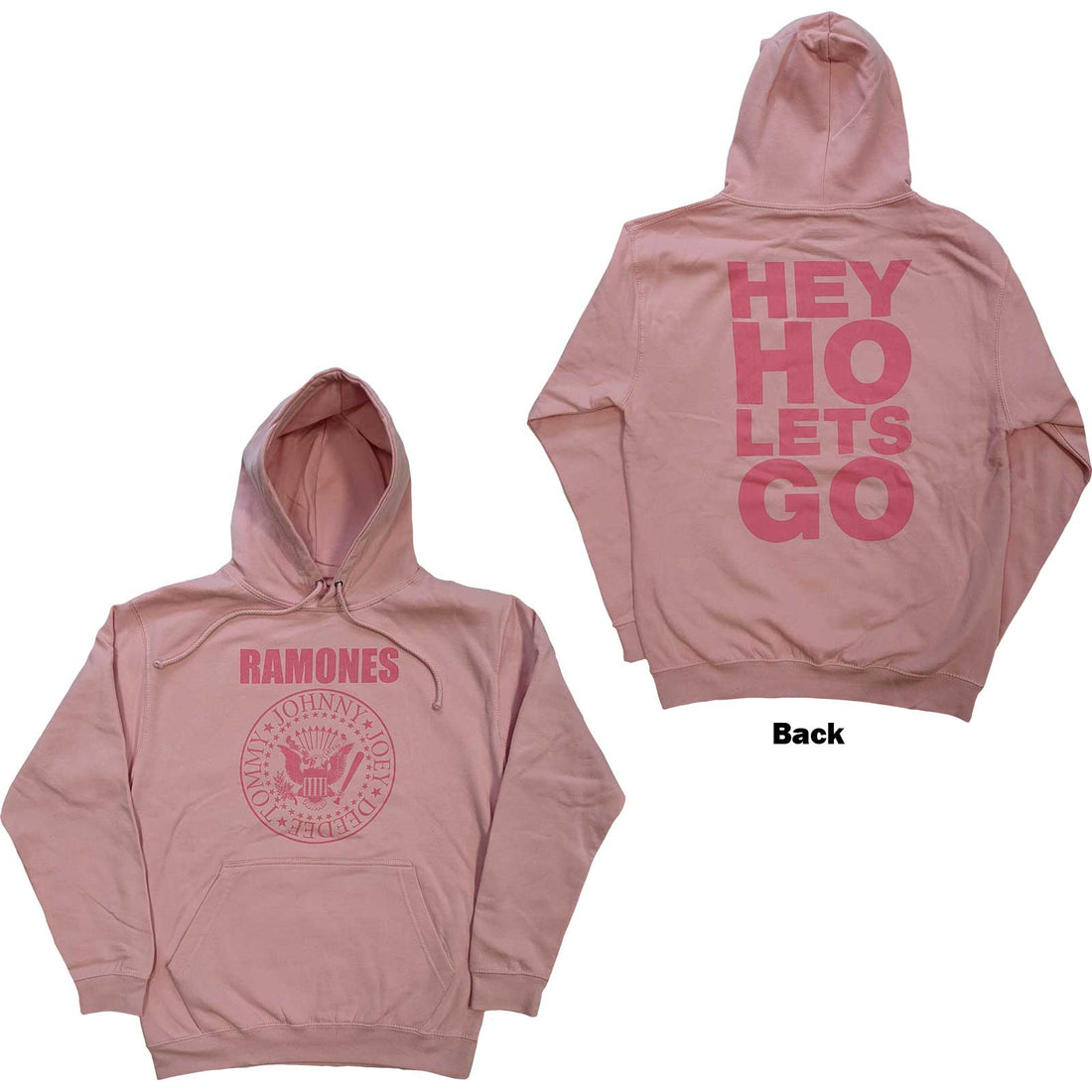 RAMONES Attractive Hoodie, Pink Hey Ho Seal