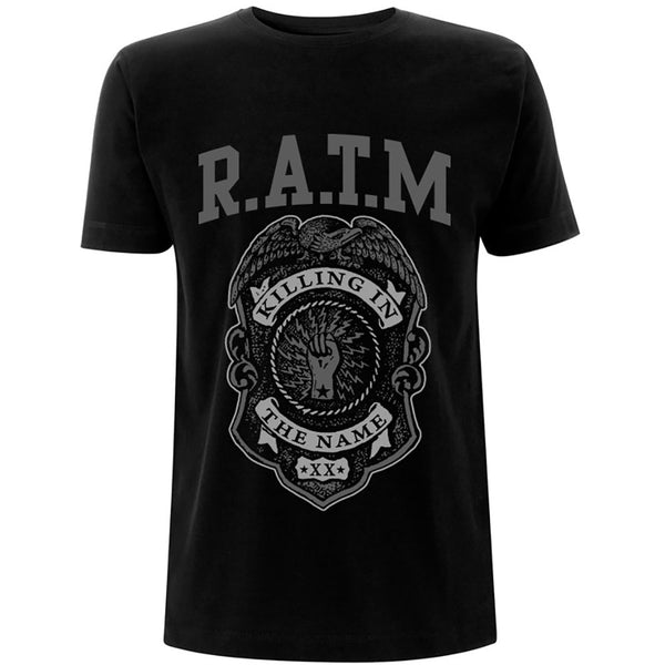 RAGE AGAINST THE MACHINE Attractive T-Shirt, Grey Police Badge