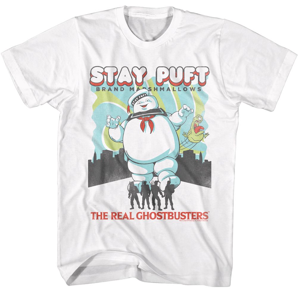 THE REAL GHOSTBUSTERS Famous T-Shirt, Stay Puft And Busters