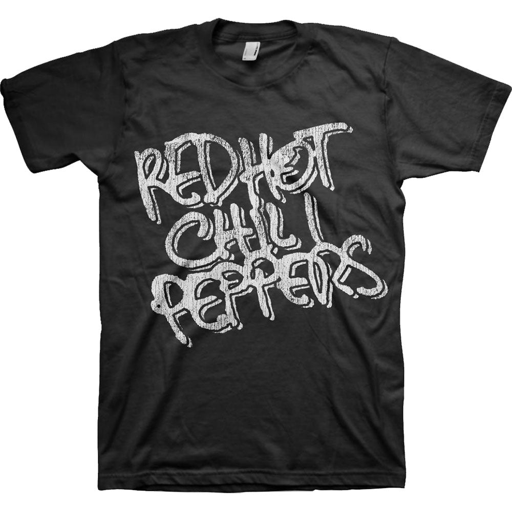 RED HOT CHILI PEPPERS Attractive T-Shirt, Black &amp; White Logo