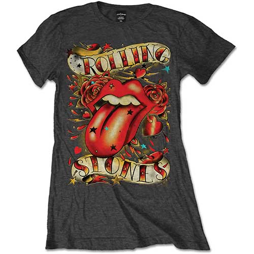 THE ROLLING STONES T-Shirt for Ladies, Tongue &amp; Stars