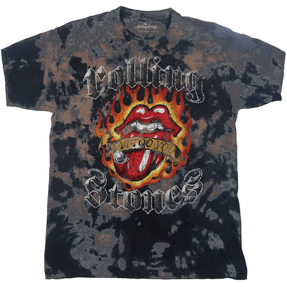 THE ROLLING STONES Attractive T-Shirt, Tattoo Flames