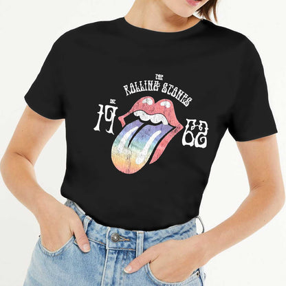 THE ROLLING STONES T-Shirt for Ladies, Sixty Rainbow Tongue &