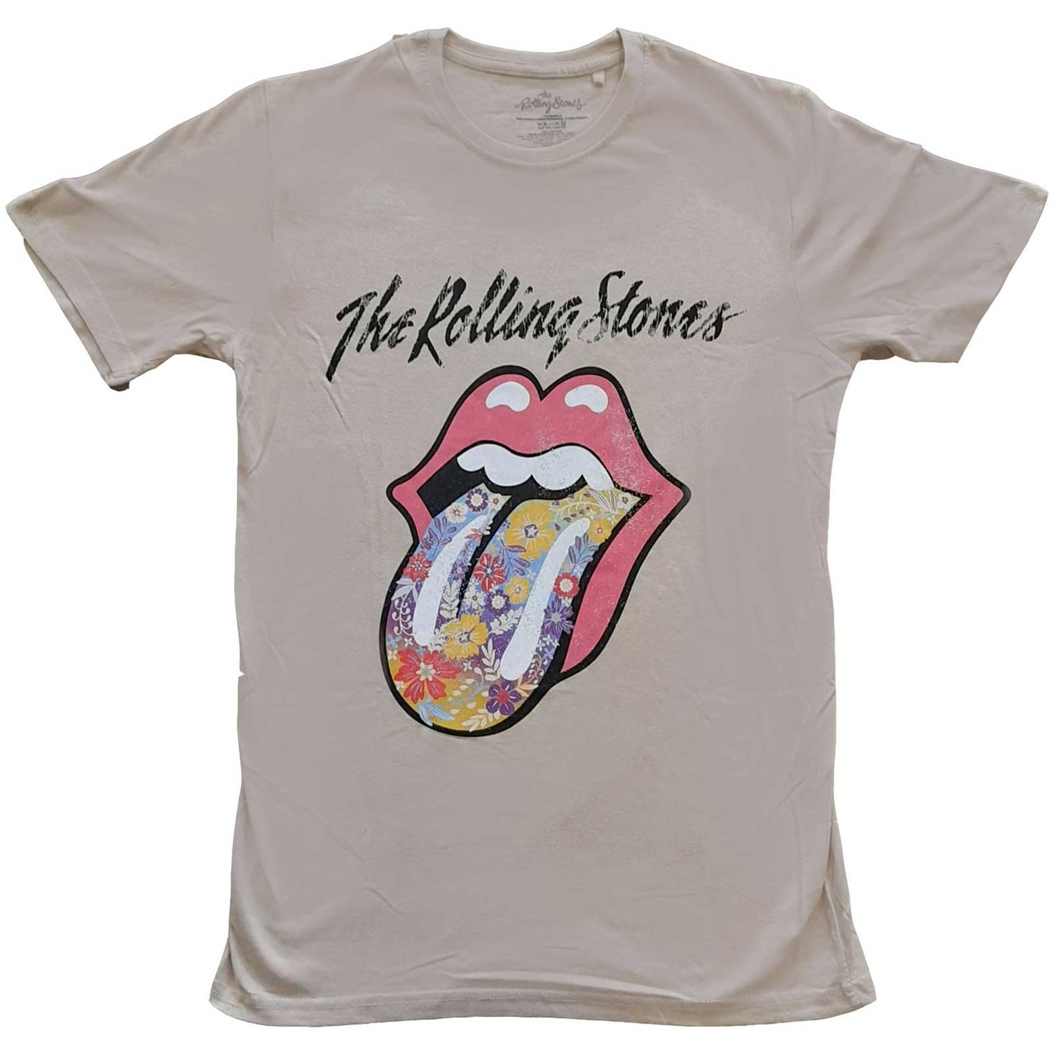 THE ROLLING STONES Attractive T-Shirt, Flowers Tongue