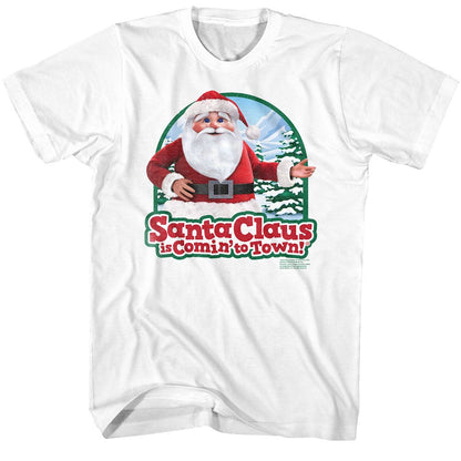 SANTA CLAUS IS COMING TO TOWN Festive T-Shirt, Santa