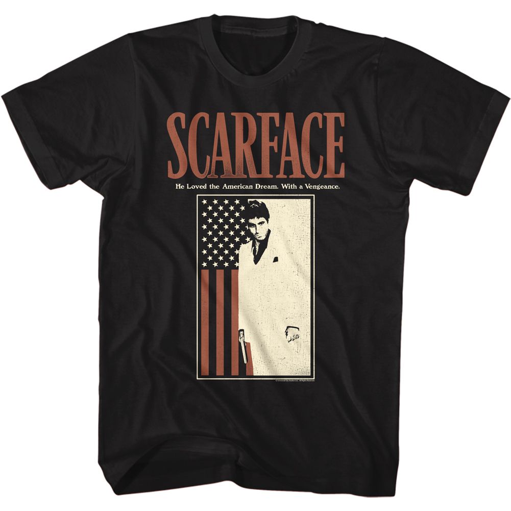 SCARFACE Famous T-Shirt, Scarfacewithflag