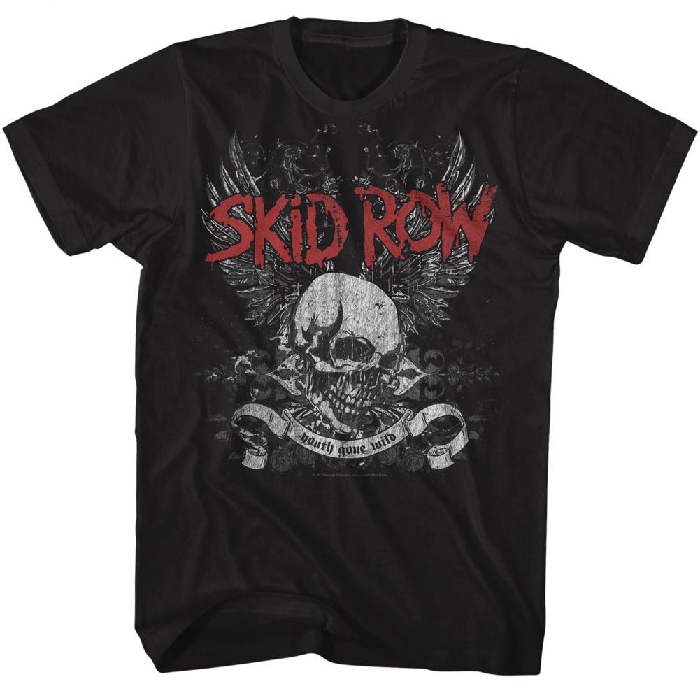 SKID ROW Eye-Catching T-Shirt, Skull &amp; Wings