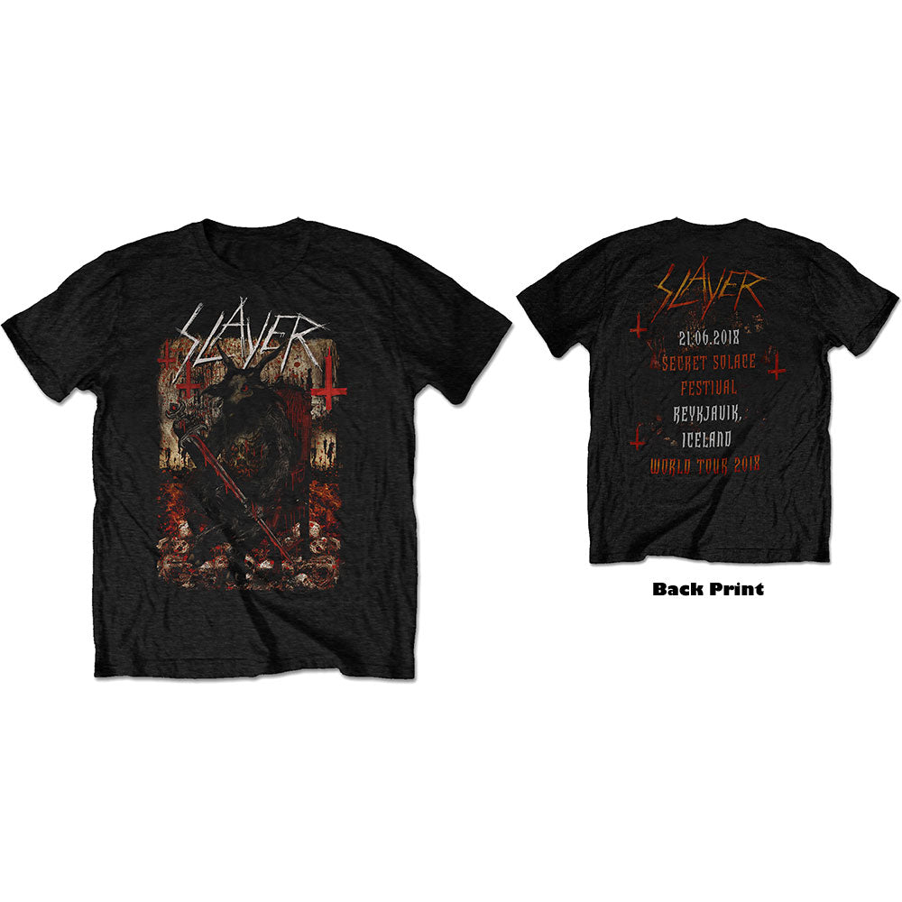 SLAYER Attractive T-Shirt, Hellthrone 21/06/18 Iceland Event