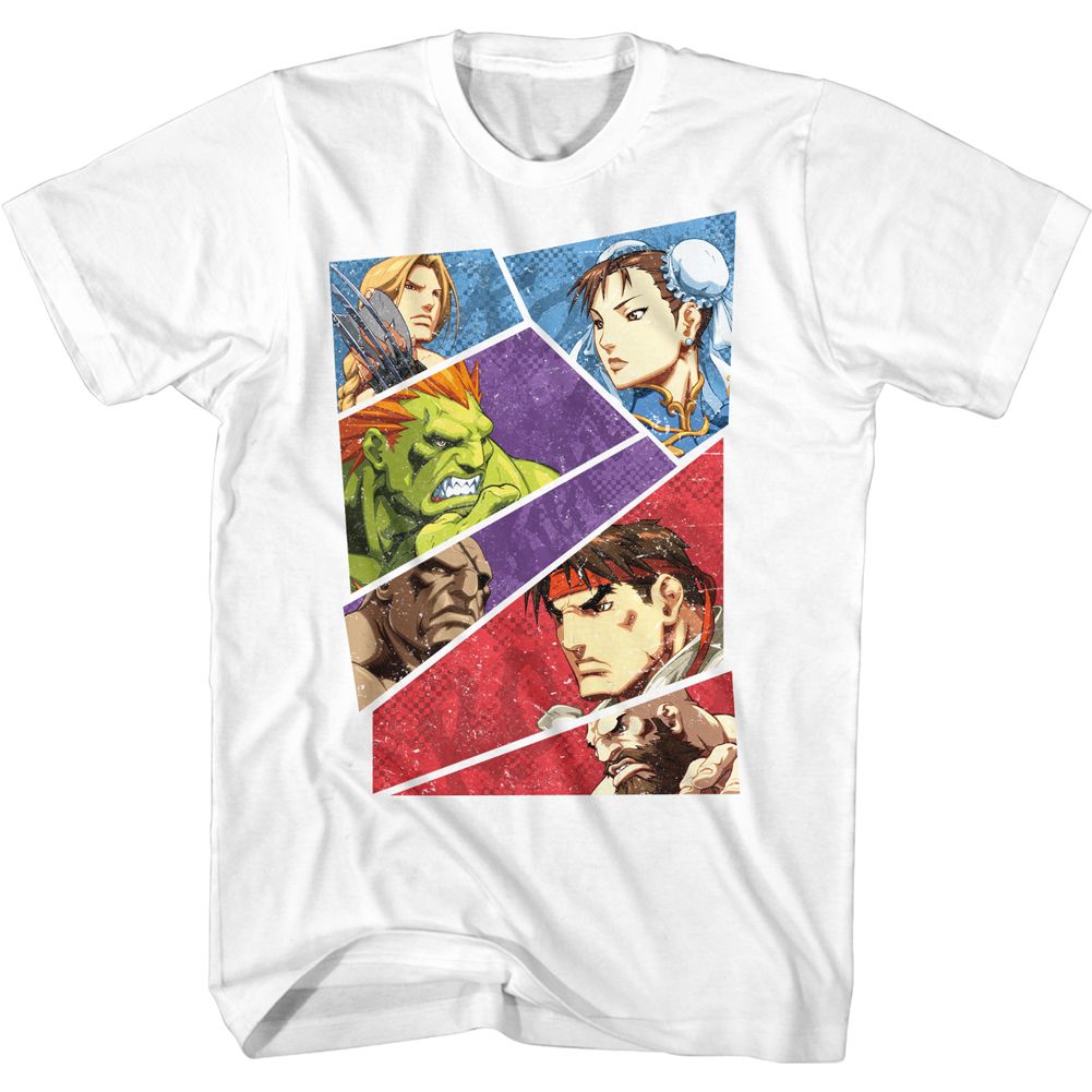 STREET FIGHTER Brave T-Shirt, Sliced Comic Showdown