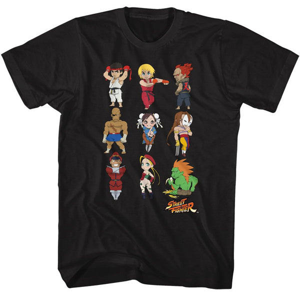 STREET FIGHTER Brave T-Shirt, Chibi Characters Stacked