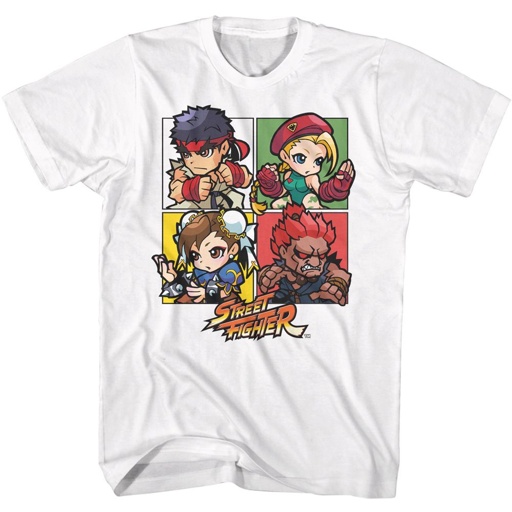 STREET FIGHTER Brave T-Shirt, Four Chibi Squares