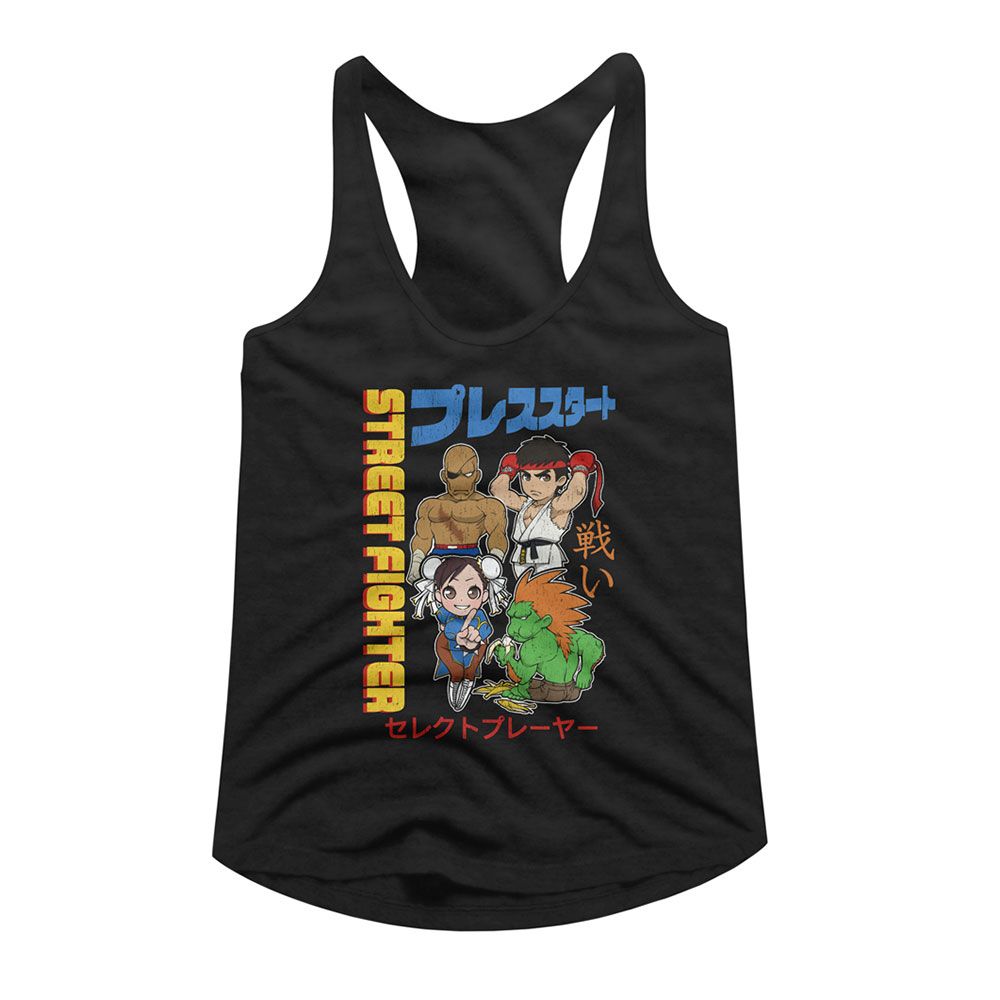 STREET FIGHTER Racerback, Chibi With Kanji