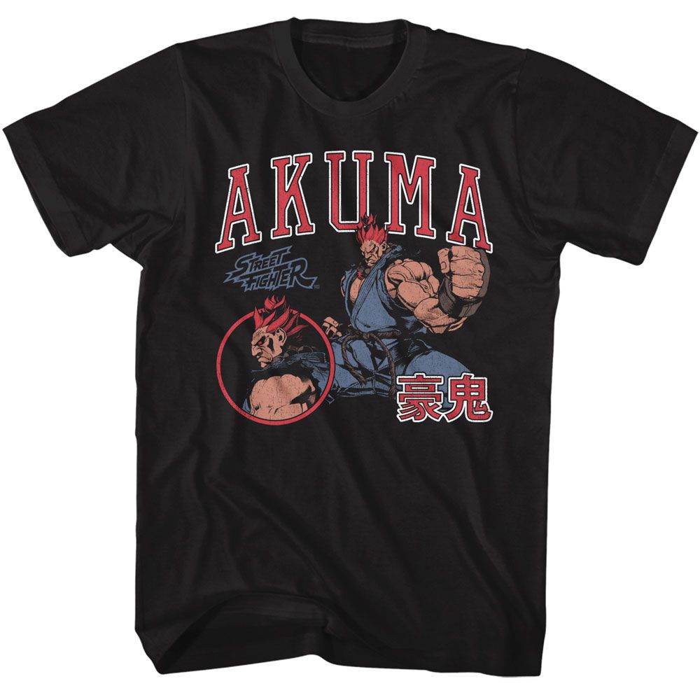 STREET FIGHTER Eye-Catching T-Shirt, Akuma Varsity