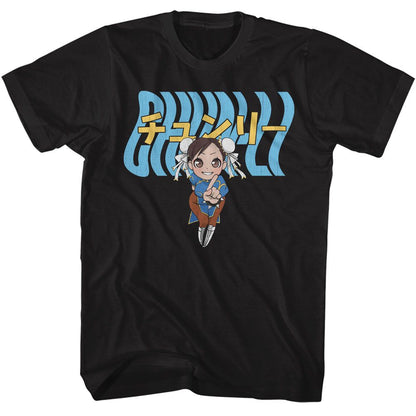 STREET FIGHTER Eye-Catching T-Shirt, Chun Li Warped Text