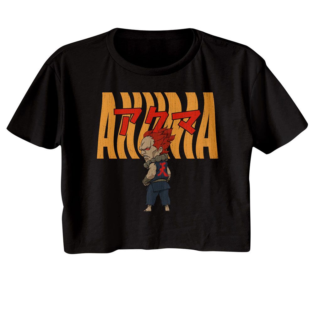 STREET FIGHTER Crop Top, Akuma Warped Text