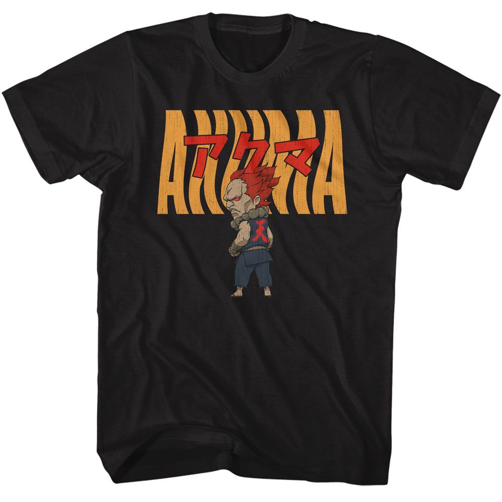 STREET FIGHTER Eye-Catching T-Shirt, Akuma Warped Text